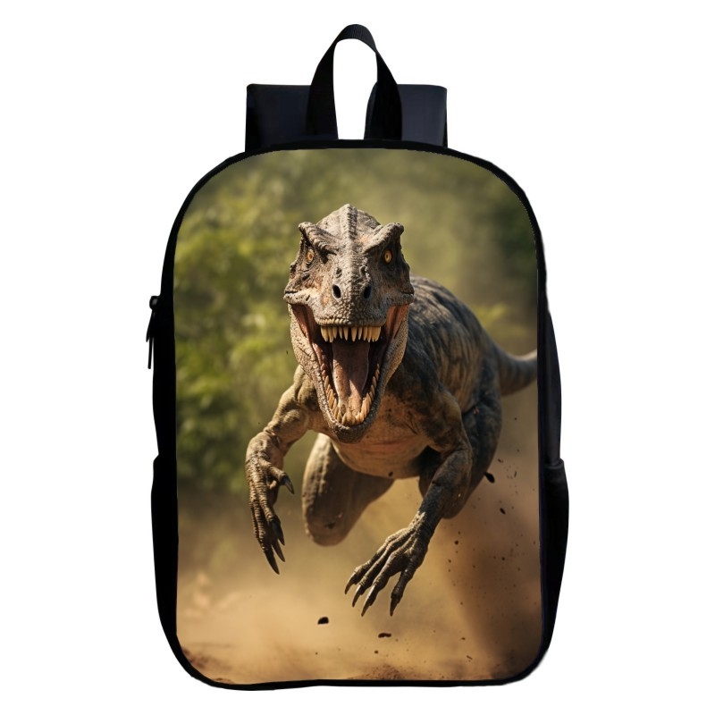 Παιδική σχολική τσάντα με δεινοσαύρο, πολυεστέρας, πολύ ελαφρύ, μοτίβο ζώων, καμπύλες ιμάντες ώμων, για παιδιά 4-9 ετών