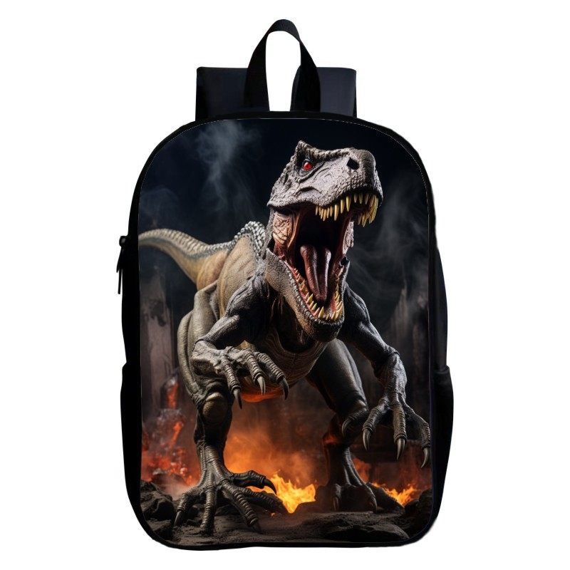 Παιδική σχολική τσάντα με δεινοσαύρο, πολυεστέρας, πολύ ελαφρύ, μοτίβο ζώων, καμπύλες ιμάντες ώμων, για παιδιά 4-9 ετών