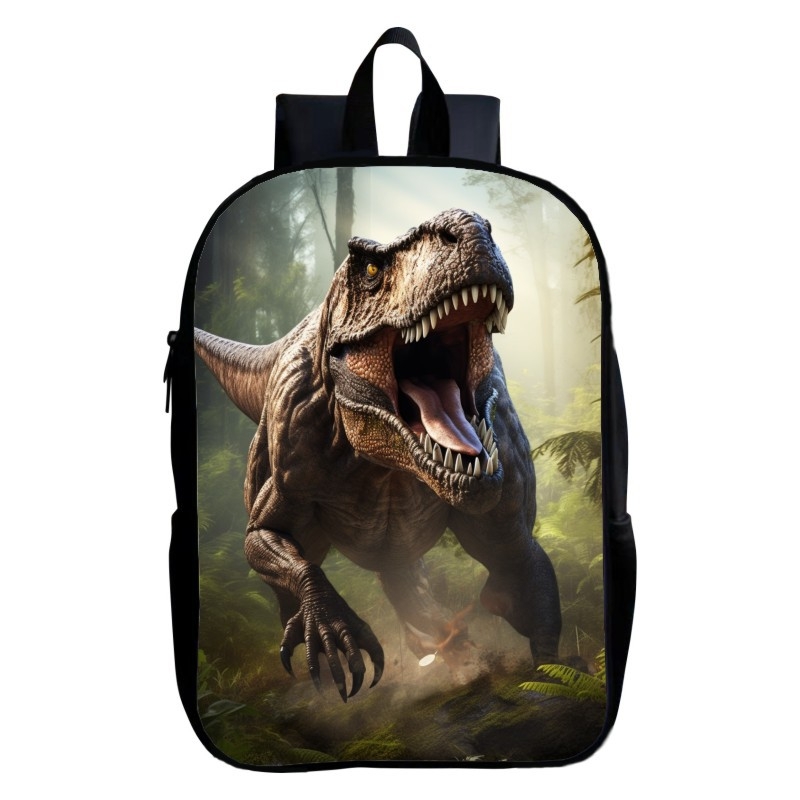 Παιδική σχολική τσάντα με δεινοσαύρο, πολυεστέρας, πολύ ελαφρύ, μοτίβο ζώων, καμπύλες ιμάντες ώμων, για παιδιά 4-9 ετών