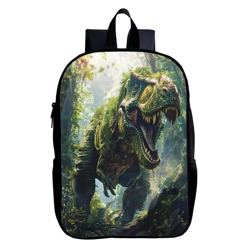 Παιδική σχολική τσάντα με δεινοσαύρο, πολυεστέρας, πολύ ελαφρύ, μοτίβο ζώων, καμπύλες ιμάντες ώμων, για παιδιά 4-9 ετών