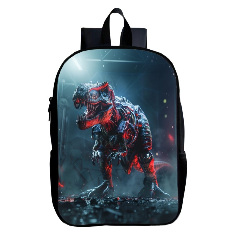 Παιδική σχολική τσάντα με δεινοσαύρο, πολυεστέρας, πολύ ελαφρύ, μοτίβο ζώων, καμπύλες ιμάντες ώμων, για παιδιά 4-9 ετών