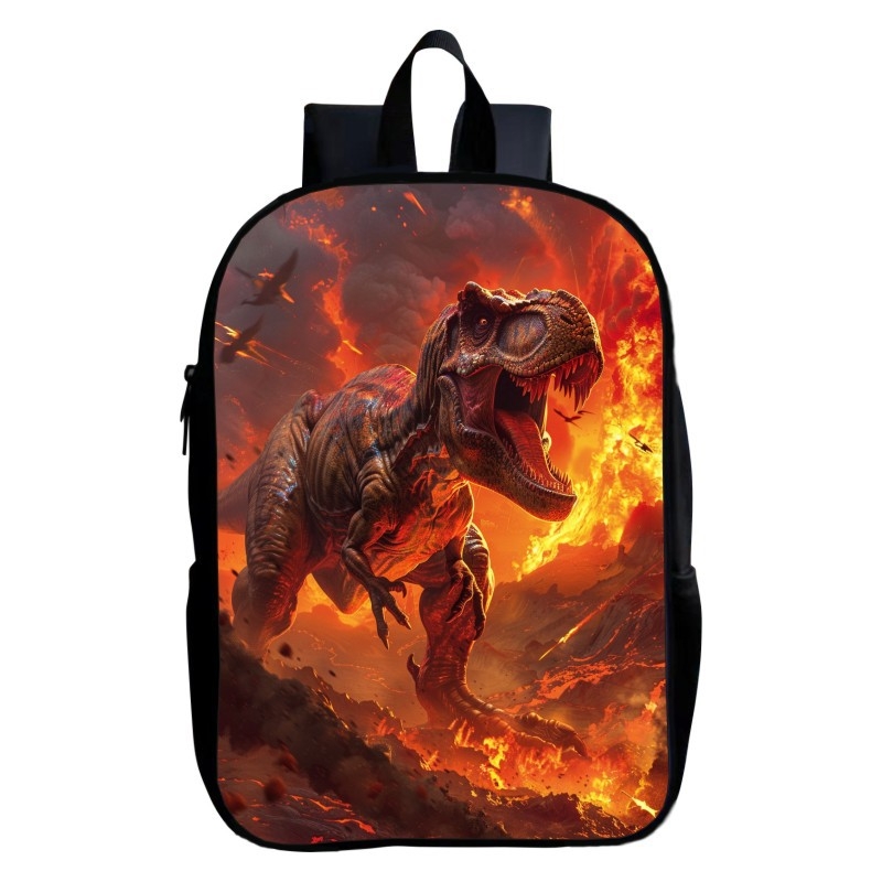 Παιδική σχολική τσάντα με δεινοσαύρο, πολυεστέρας, πολύ ελαφρύ, μοτίβο ζώων, καμπύλες ιμάντες ώμων, για παιδιά 4-9 ετών