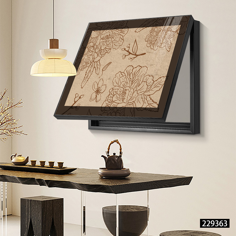 Διακοσμητικός πίνακας για μετρητή - κορνίζα από PS - καμβάς ελαιογραφίας - εκτύπωση Inkjet - μοτίβο φυτών και λουλουδιών - μεσαιωνικό στυλ