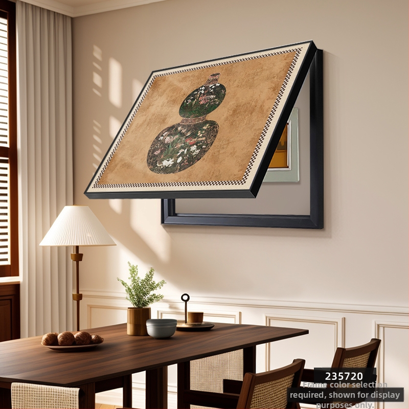 Διακοσμητικός πίνακας για μετρητή - κορνίζα από PS - καμβάς ελαιογραφίας - εκτύπωση Inkjet - μοτίβο φυτών και λουλουδιών - μεσαιωνικό στυλ