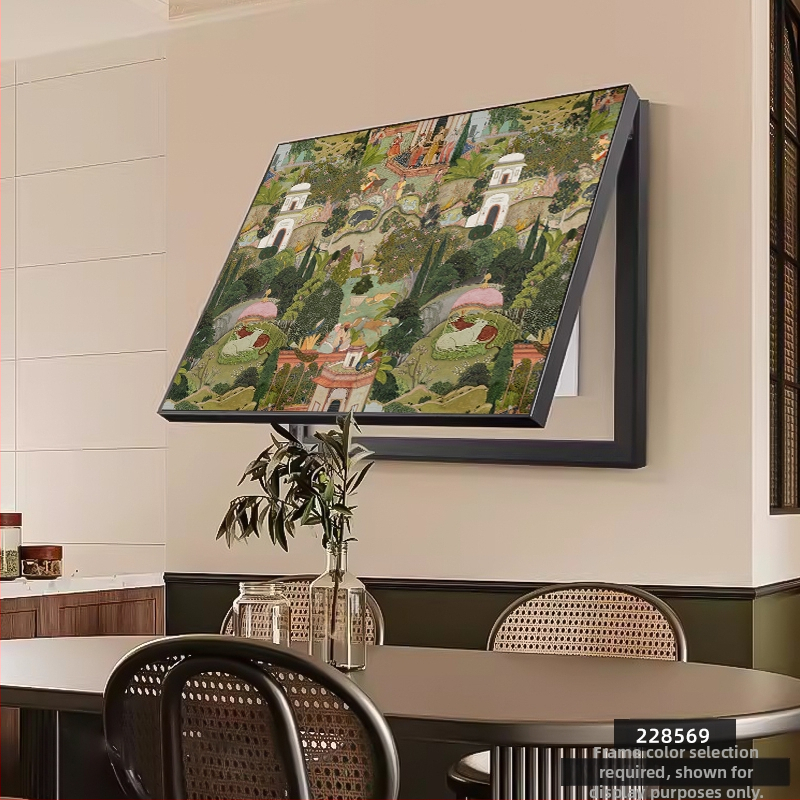 Διακοσμητικός πίνακας για μετρητή - κορνίζα από PS - καμβάς ελαιογραφίας - εκτύπωση Inkjet - μοτίβο φυτών και λουλουδιών - μεσαιωνικό στυλ