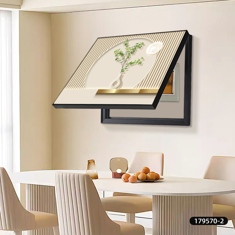 Διακοσμητικός πίνακας για μετρητή - κορνίζα από PS - καμβάς ελαιογραφίας - εκτύπωση Inkjet - μοτίβο φυτών και λουλουδιών - μεσαιωνικό στυλ