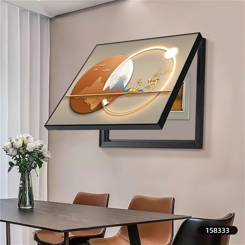 Διακοσμητικός πίνακας για μετρητή - κορνίζα από PS - καμβάς ελαιογραφίας - εκτύπωση Inkjet - μοτίβο φυτών και λουλουδιών - μεσαιωνικό στυλ