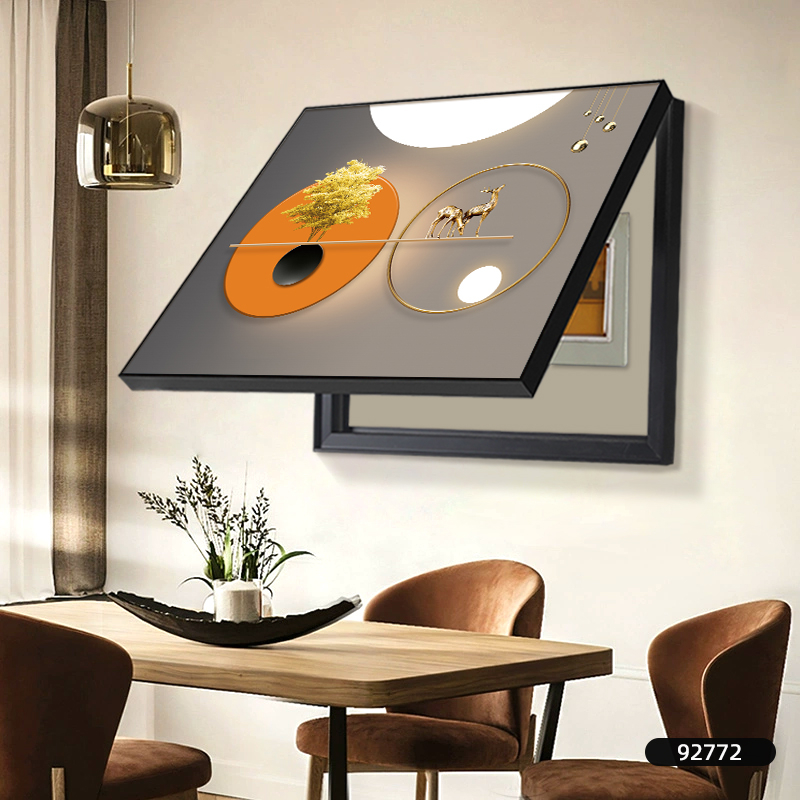 Διακοσμητικός πίνακας για μετρητή - κορνίζα από PS - καμβάς ελαιογραφίας - εκτύπωση Inkjet - μοτίβο φυτών και λουλουδιών - μεσαιωνικό στυλ