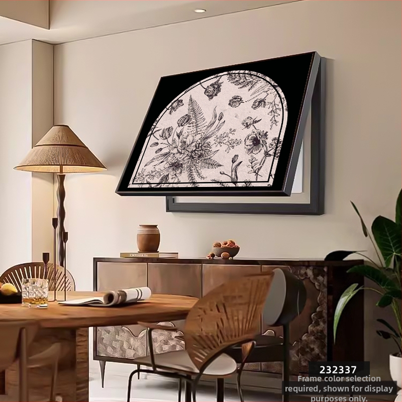 Διακοσμητικός πίνακας για μετρητή - κορνίζα από PS - καμβάς ελαιογραφίας - εκτύπωση Inkjet - μοτίβο φυτών και λουλουδιών - μεσαιωνικό στυλ