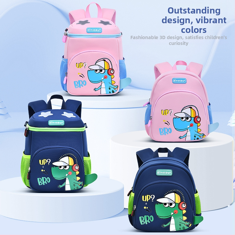 Νηπιαγωγικό σακίδιο με δεινοσαύρο σε κινούμενο σχέδιο; διαπνοή, αδιάβροχο, ultra ελαφρύ και αντιβακτηριακό ύφασμα; ζωϊκό μοτίβο; ιμάντες με μαξιλάρι αέρα