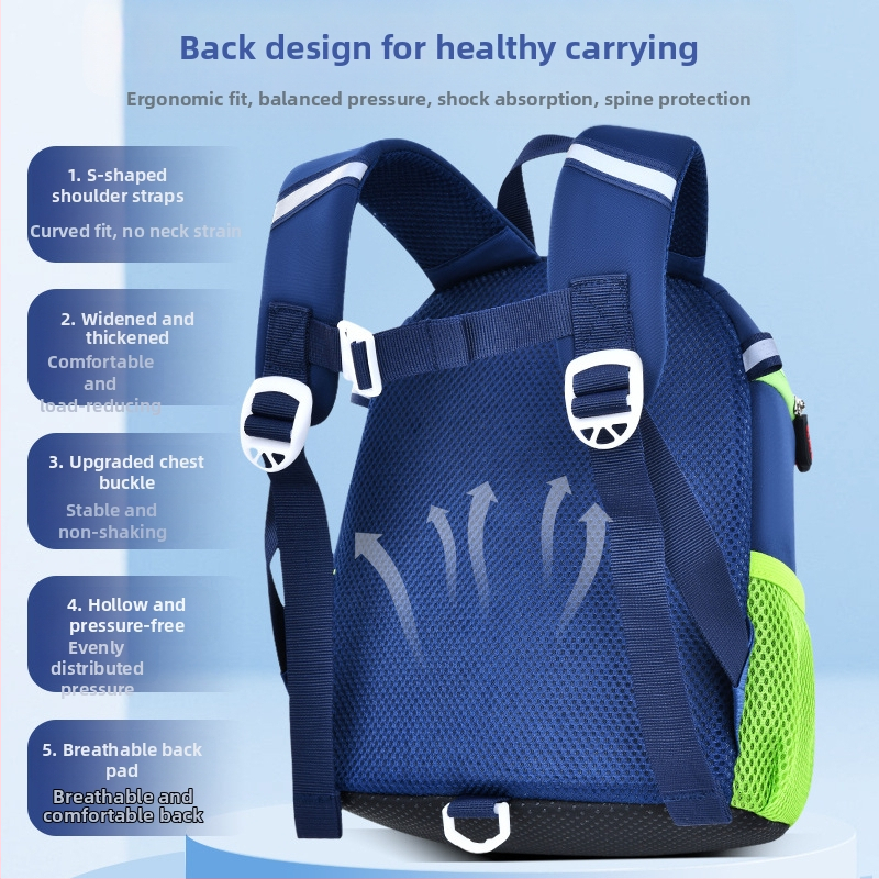 Νηπιαγωγικό σακίδιο με δεινοσαύρο σε κινούμενο σχέδιο; διαπνοή, αδιάβροχο, ultra ελαφρύ και αντιβακτηριακό ύφασμα; ζωϊκό μοτίβο; ιμάντες με μαξιλάρι αέρα