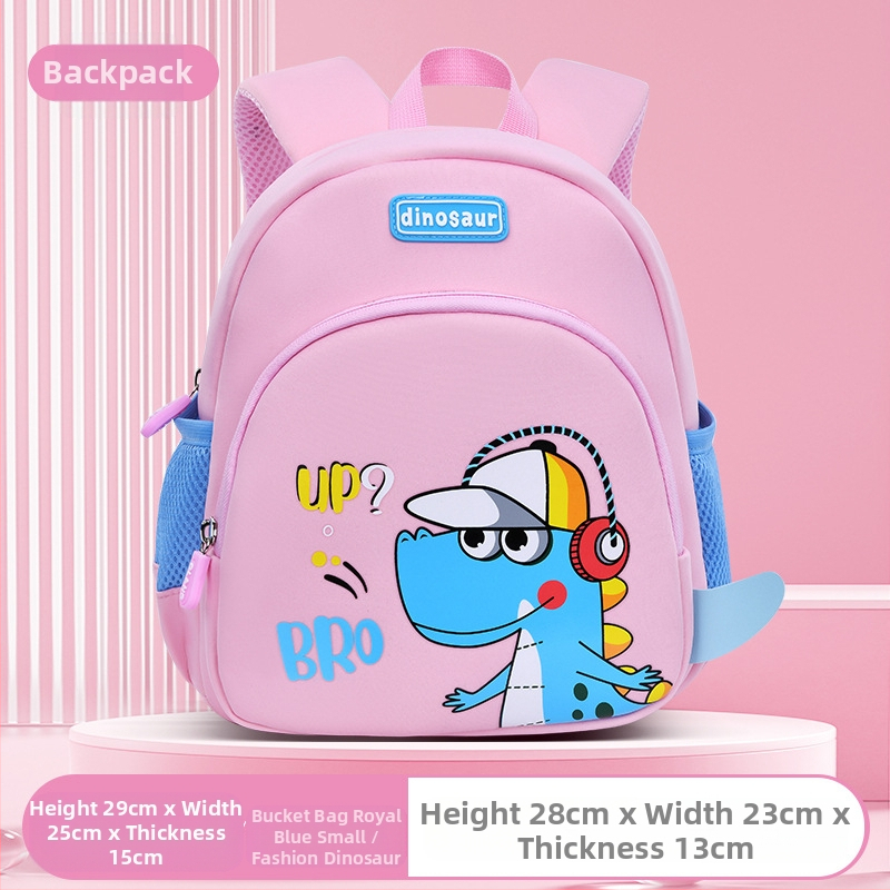 Νηπιαγωγικό σακίδιο με δεινοσαύρο σε κινούμενο σχέδιο; διαπνοή, αδιάβροχο, ultra ελαφρύ και αντιβακτηριακό ύφασμα; ζωϊκό μοτίβο; ιμάντες με μαξιλάρι αέρα