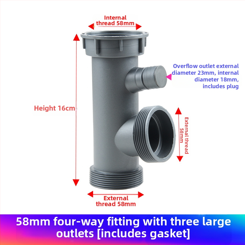 Αξεσουάρ αποχέτευσης νεροχύτη με διπλή κεφαλή, μοντέλο 45/58, υλικό: άλλο, σχέδιο: άλλο