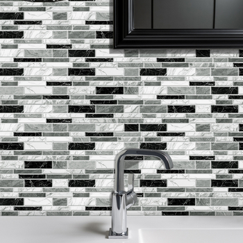 Αυτοκόλλητο τοίχου με μαρμάρινες πλάκες - PVC αδιάβροχο, σετ πολλών τεμαχίων, μοντέρνο μινιμαλιστικό διακοσμητικό τοίχου για μπάνιο και κουζίνα