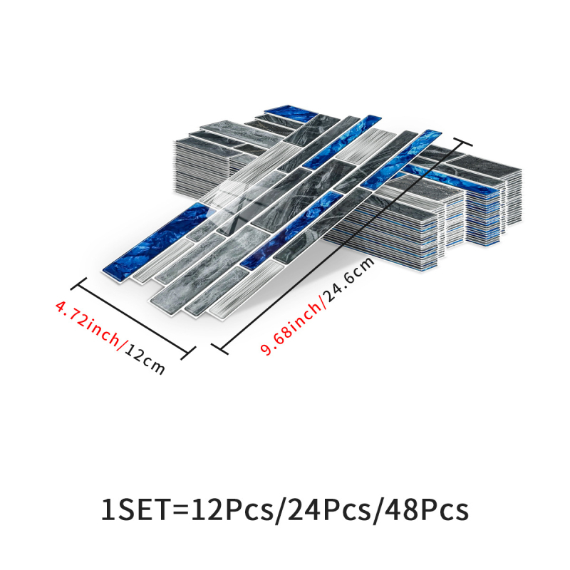 Αυτοκόλλητο τοίχου με μαρμάρινες πλάκες - PVC αδιάβροχο, σετ πολλών τεμαχίων, μοντέρνο μινιμαλιστικό διακοσμητικό τοίχου για μπάνιο και κουζίνα