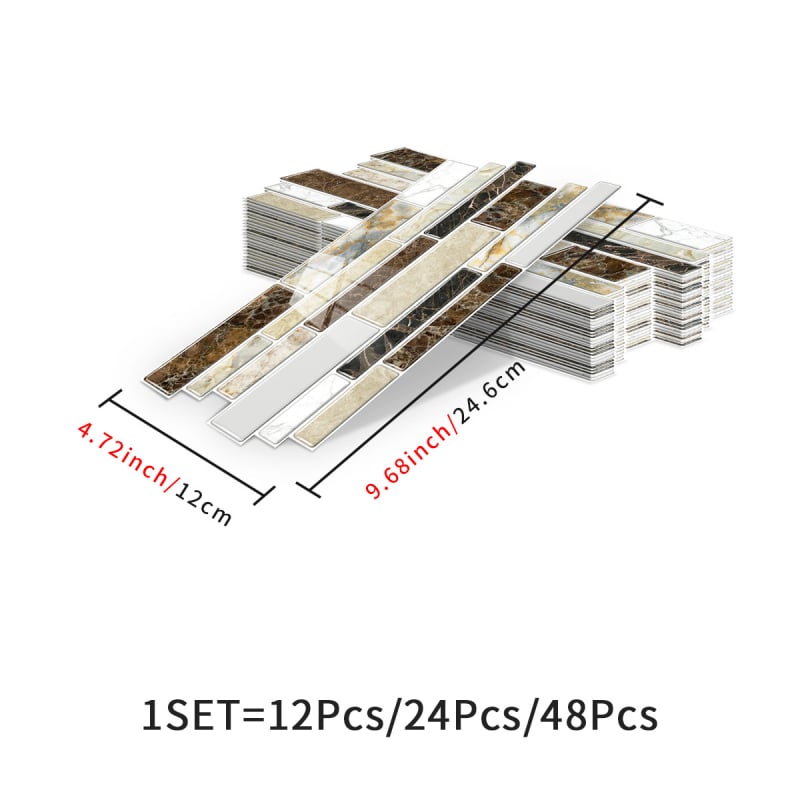 Αυτοκόλλητο τοίχου με μαρμάρινες πλάκες - PVC αδιάβροχο, σετ πολλών τεμαχίων, μοντέρνο μινιμαλιστικό διακοσμητικό τοίχου για μπάνιο και κουζίνα