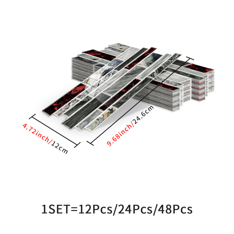 Αυτοκόλλητο τοίχου με μαρμάρινες πλάκες - PVC αδιάβροχο, σετ πολλών τεμαχίων, μοντέρνο μινιμαλιστικό διακοσμητικό τοίχου για μπάνιο και κουζίνα