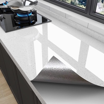 Αυτοκόλλητο Τοίχου Κουζίνας – PVC, Αδιάβροχο, Λίπος-Αντοχής, 5+ Τεμάχια, Εφέ Μαρμάρινων Πλακιδίων