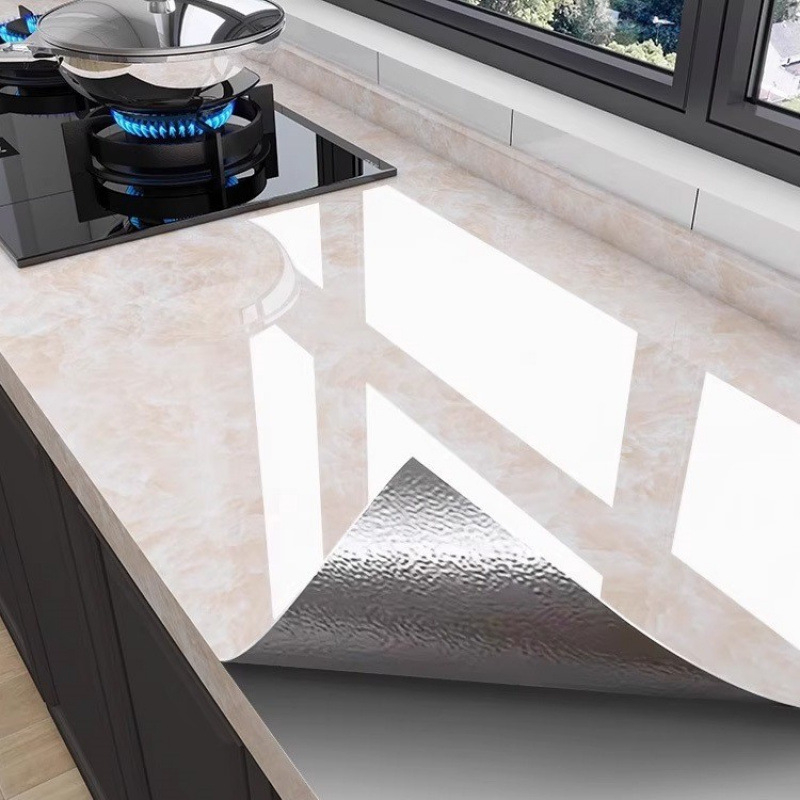 Αυτοκόλλητο Τοίχου Κουζίνας – PVC, Αδιάβροχο, Λίπος-Αντοχής, 5+ Τεμάχια, Εφέ Μαρμάρινων Πλακιδίων