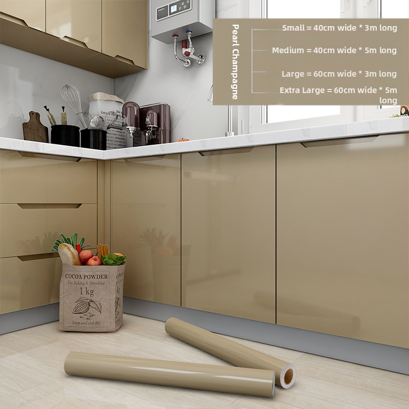 Αυτοκόλλητο φιλμ ανακαίνισης ντουλαπιών για πόρτες κουζίνας – PVC υλικό, αδιάβροχο και αντοχή στο λάδι, ανθεκτικό σε υψηλές θερμοκρασίες, υγρασία, πυροπροστασία, μονοχρωματικό σχέδιο