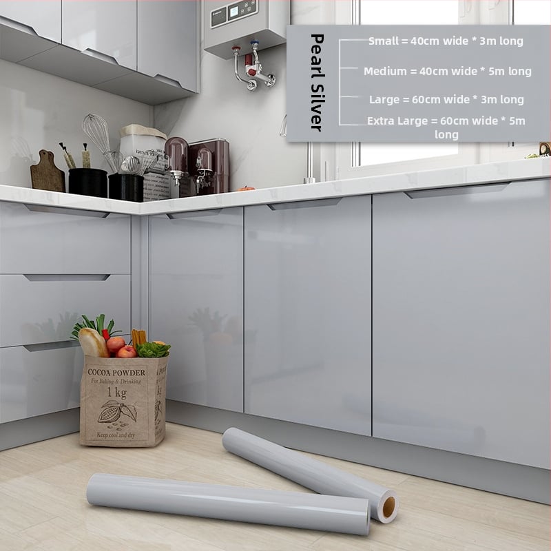 Αυτοκόλλητο φιλμ ανακαίνισης ντουλαπιών για πόρτες κουζίνας – PVC υλικό, αδιάβροχο και αντοχή στο λάδι, ανθεκτικό σε υψηλές θερμοκρασίες, υγρασία, πυροπροστασία, μονοχρωματικό σχέδιο