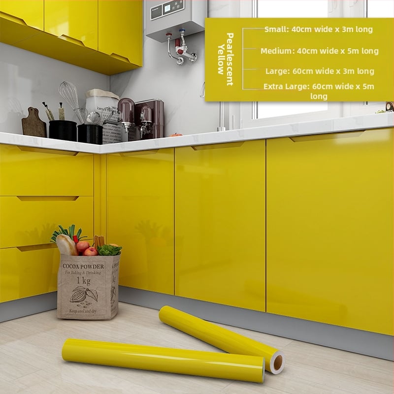 Αυτοκόλλητο φιλμ ανακαίνισης ντουλαπιών για πόρτες κουζίνας – PVC υλικό, αδιάβροχο και αντοχή στο λάδι, ανθεκτικό σε υψηλές θερμοκρασίες, υγρασία, πυροπροστασία, μονοχρωματικό σχέδιο
