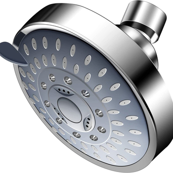 ABS κεφαλή ντους με κορυφαίο ψεκασμό, ηλεκτροπλατιωμένη επίστρωση, τετραπλής βίδωσης σύνδεση, μοντέλο 4 σημεία, λειτουργίες: ψεκασμός, μασάζ και βροχή