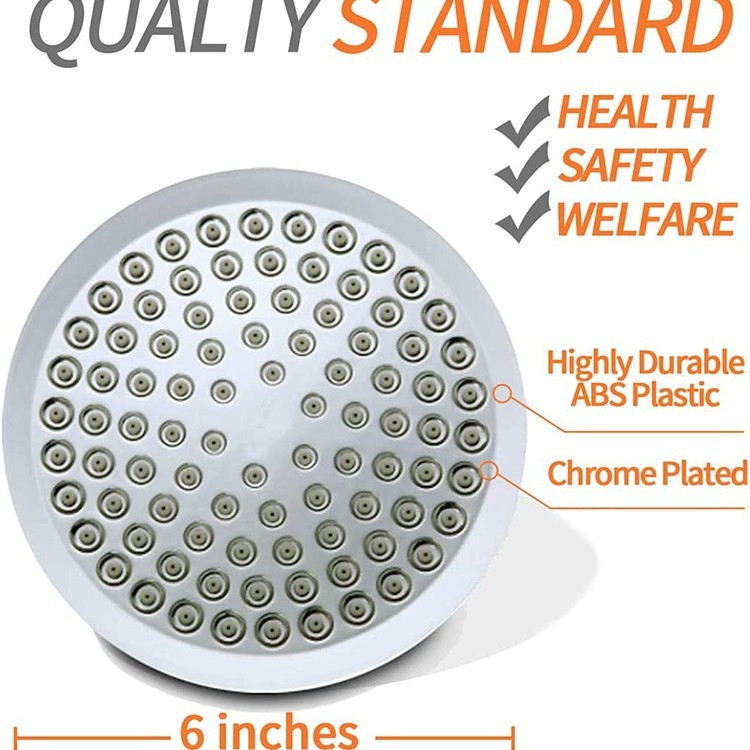 ABS κεφαλή ντους με κορυφαίο ψεκασμό, ηλεκτροπλατιωμένη επίστρωση, τετραπλής βίδωσης σύνδεση, μοντέλο 4 σημεία, λειτουργίες: ψεκασμός, μασάζ και βροχή