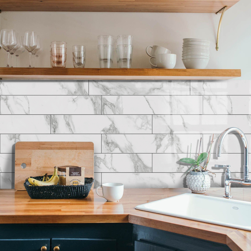 PET αυτοκόλλητο τοίχου για κουζίνα και σαλόνι, αυτοκόλλητο, αδιάβροχο, ανθεκτικό σε λιπαρούς λεκέδες και μόλυνση, σχέδια: ριγέ ή μονόχρωμο, σετ 5+ τεμαχίων, μοντέρνος μινιμαλιστικός 3D σχεδιασμός