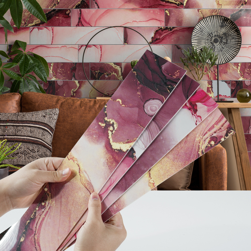 PET αυτοκόλλητο τοίχου για κουζίνα και σαλόνι, αυτοκόλλητο, αδιάβροχο, ανθεκτικό σε λιπαρούς λεκέδες και μόλυνση, σχέδια: ριγέ ή μονόχρωμο, σετ 5+ τεμαχίων, μοντέρνος μινιμαλιστικός 3D σχεδιασμός