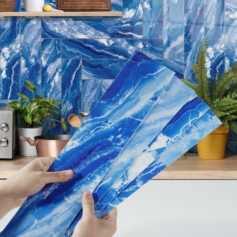 PET αυτοκόλλητο τοίχου για κουζίνα και σαλόνι, αυτοκόλλητο, αδιάβροχο, ανθεκτικό σε λιπαρούς λεκέδες και μόλυνση, σχέδια: ριγέ ή μονόχρωμο, σετ 5+ τεμαχίων, μοντέρνος μινιμαλιστικός 3D σχεδιασμός