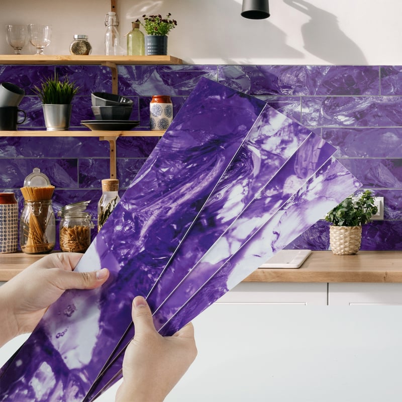 PET αυτοκόλλητο τοίχου για κουζίνα και σαλόνι, αυτοκόλλητο, αδιάβροχο, ανθεκτικό σε λιπαρούς λεκέδες και μόλυνση, σχέδια: ριγέ ή μονόχρωμο, σετ 5+ τεμαχίων, μοντέρνος μινιμαλιστικός 3D σχεδιασμός