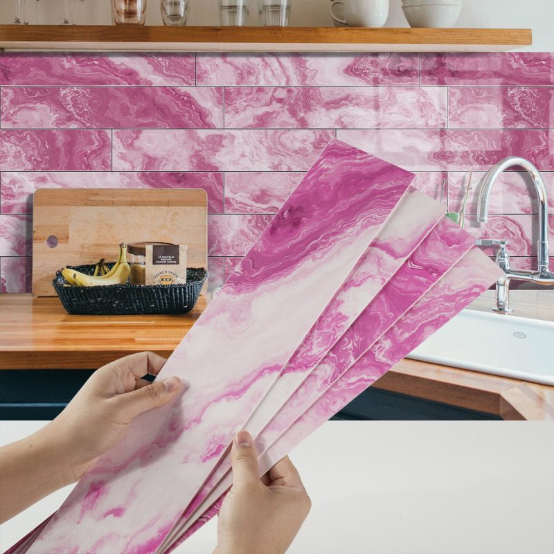 PET αυτοκόλλητο τοίχου για κουζίνα και σαλόνι, αυτοκόλλητο, αδιάβροχο, ανθεκτικό σε λιπαρούς λεκέδες και μόλυνση, σχέδια: ριγέ ή μονόχρωμο, σετ 5+ τεμαχίων, μοντέρνος μινιμαλιστικός 3D σχεδιασμός