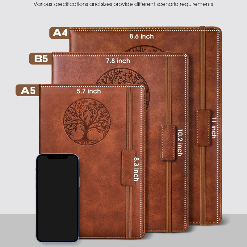 Jegyzetfüzet imitáció bőr borítóval, záró ragasztott kötés, Dowling papír, 100 g, 200–300 oldal, üzleti irodai stílus