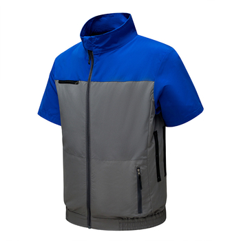 Ανδρικό προστατευτικό εργασιακό σακάκι με κοντό μανίκι, δροσιστικό πολυεστερικό ύφασμα, καλοκαίρι, για εργοστάσιο