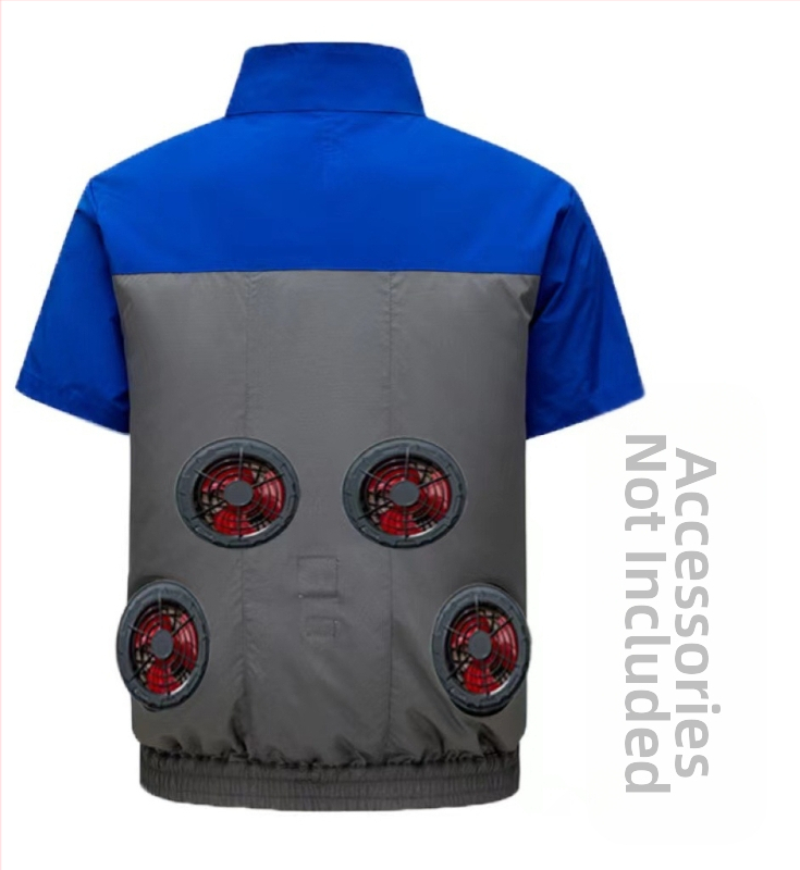 Ανδρικό προστατευτικό εργασιακό σακάκι με κοντό μανίκι, δροσιστικό πολυεστερικό ύφασμα, καλοκαίρι, για εργοστάσιο