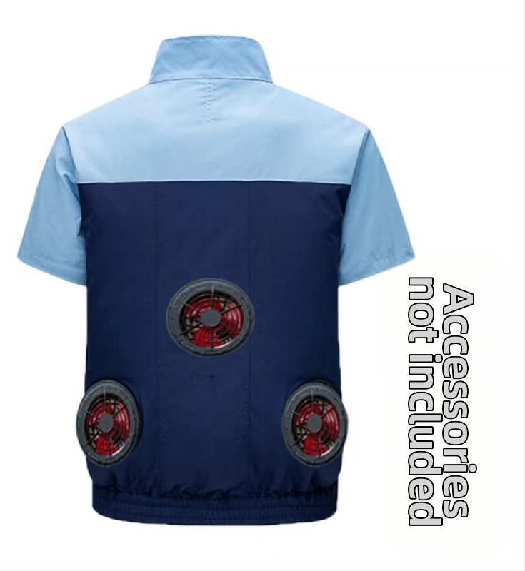 Ανδρικό προστατευτικό εργασιακό σακάκι με κοντό μανίκι, δροσιστικό πολυεστερικό ύφασμα, καλοκαίρι, για εργοστάσιο