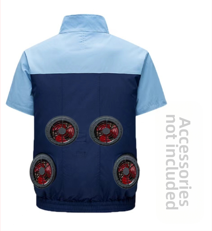 Ανδρικό προστατευτικό εργασιακό σακάκι με κοντό μανίκι, δροσιστικό πολυεστερικό ύφασμα, καλοκαίρι, για εργοστάσιο