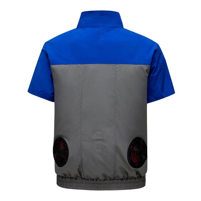 Ανδρικό προστατευτικό εργασιακό σακάκι με κοντό μανίκι, δροσιστικό πολυεστερικό ύφασμα, καλοκαίρι, για εργοστάσιο