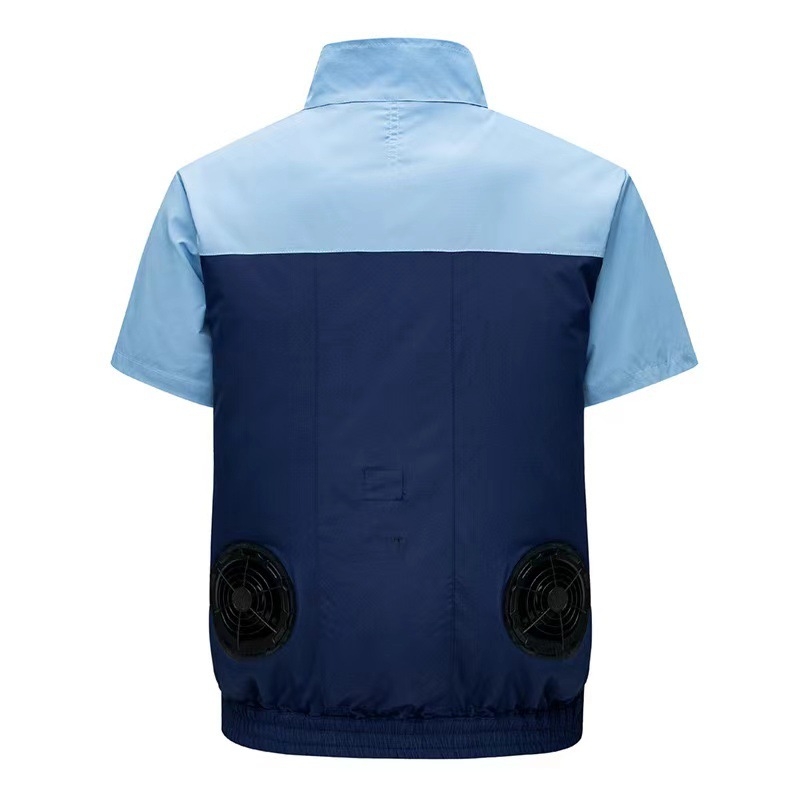 Ανδρικό προστατευτικό εργασιακό σακάκι με κοντό μανίκι, δροσιστικό πολυεστερικό ύφασμα, καλοκαίρι, για εργοστάσιο