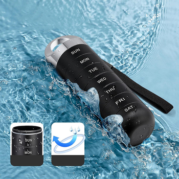 Κουτί χαπιών από κράμα αλουμινίου, σφραγισμένο και αδιάβροχο, με 7 διαμερίσματα και διαχωριστικά, κατάλληλο για εξωτερική πρώτη βοήθεια