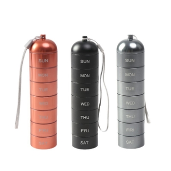 Κουτί χαπιών από κράμα αλουμινίου, σφραγισμένο και αδιάβροχο, με 7 διαμερίσματα και διαχωριστικά, κατάλληλο για εξωτερική πρώτη βοήθεια