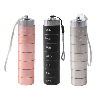 Κουτί χαπιών από κράμα αλουμινίου, σφραγισμένο και αδιάβροχο, με 7 διαμερίσματα και διαχωριστικά, κατάλληλο για εξωτερική πρώτη βοήθεια