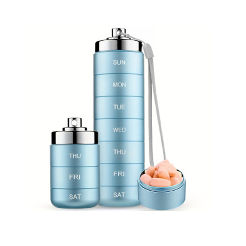 Κουτί χαπιών από κράμα αλουμινίου, σφραγισμένο και αδιάβροχο, με 7 διαμερίσματα και διαχωριστικά, κατάλληλο για εξωτερική πρώτη βοήθεια