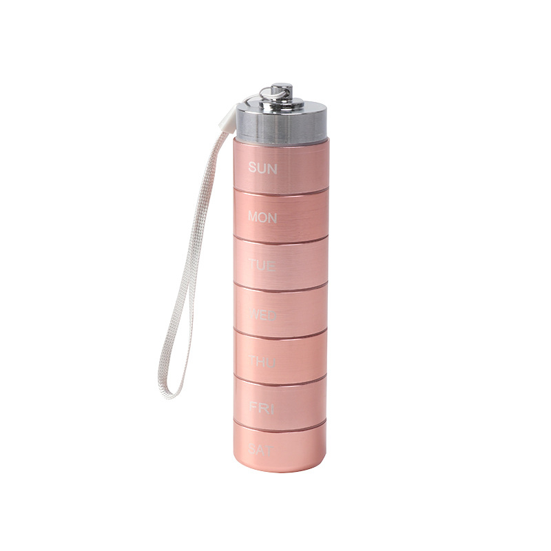 Κουτί χαπιών από κράμα αλουμινίου, σφραγισμένο και αδιάβροχο, με 7 διαμερίσματα και διαχωριστικά, κατάλληλο για εξωτερική πρώτη βοήθεια