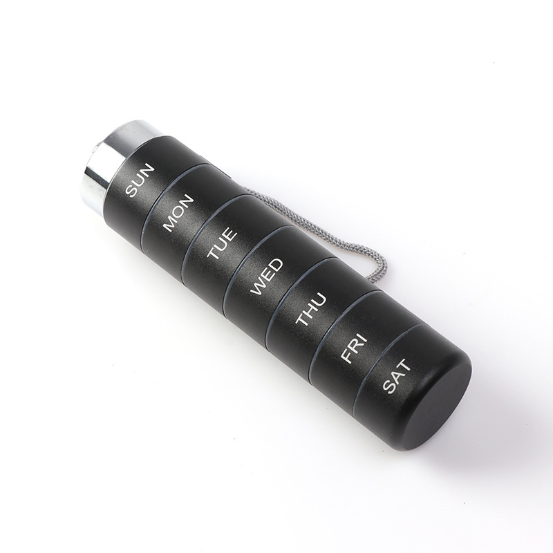 Κουτί χαπιών από κράμα αλουμινίου, σφραγισμένο και αδιάβροχο, με 7 διαμερίσματα και διαχωριστικά, κατάλληλο για εξωτερική πρώτη βοήθεια