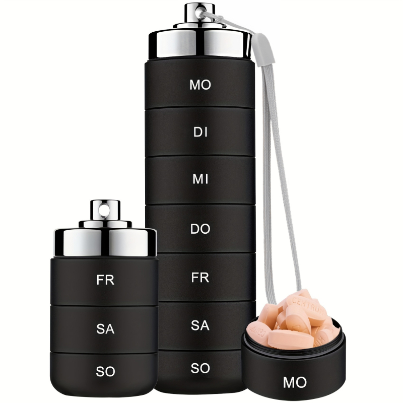 Κουτί χαπιών από κράμα αλουμινίου, σφραγισμένο και αδιάβροχο, με 7 διαμερίσματα και διαχωριστικά, κατάλληλο για εξωτερική πρώτη βοήθεια