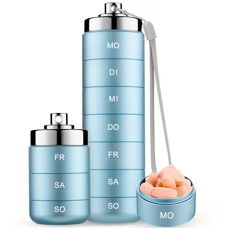 Κουτί χαπιών από κράμα αλουμινίου, σφραγισμένο και αδιάβροχο, με 7 διαμερίσματα και διαχωριστικά, κατάλληλο για εξωτερική πρώτη βοήθεια