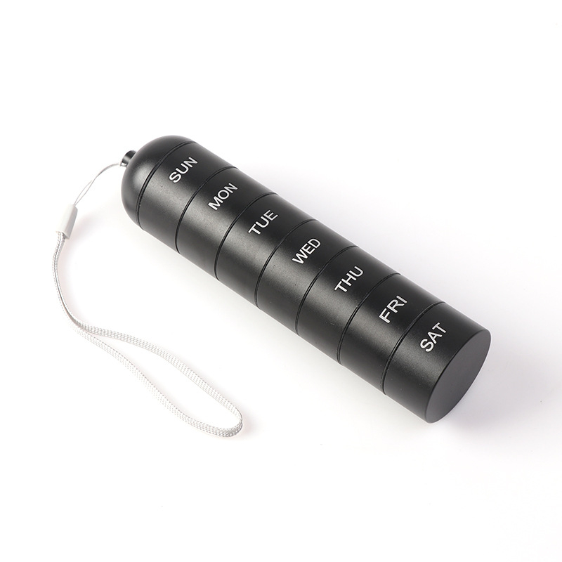 Κουτί χαπιών από κράμα αλουμινίου, σφραγισμένο και αδιάβροχο, με 7 διαμερίσματα και διαχωριστικά, κατάλληλο για εξωτερική πρώτη βοήθεια