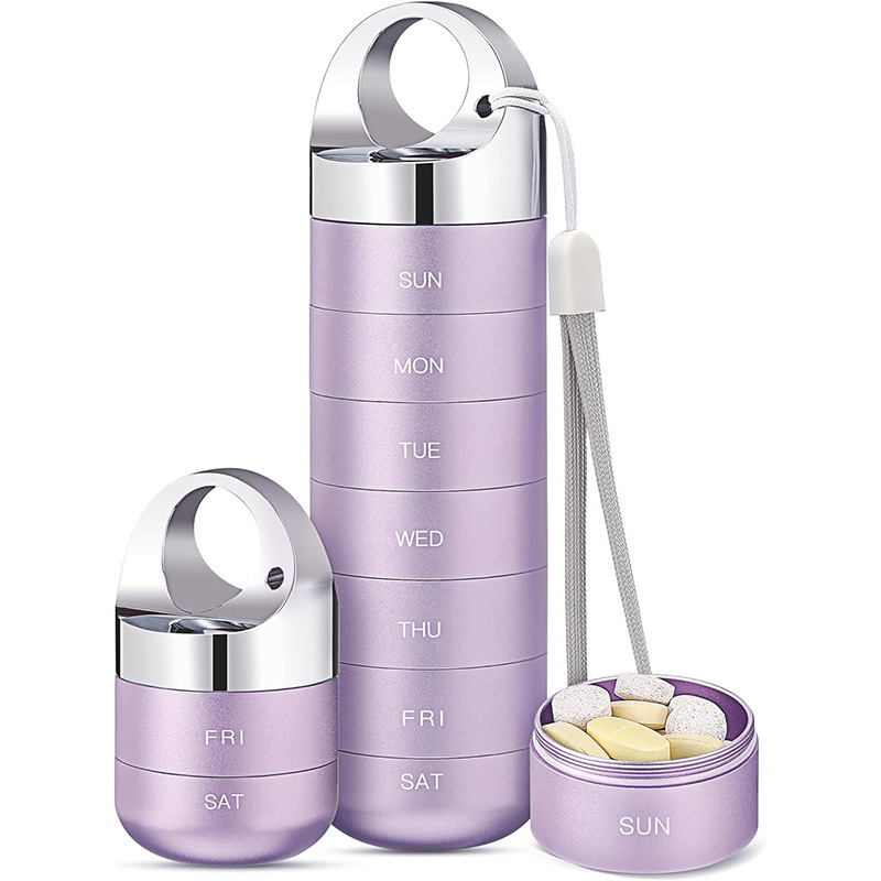 Κουτί χαπιών από κράμα αλουμινίου, σφραγισμένο και αδιάβροχο, με 7 διαμερίσματα και διαχωριστικά, κατάλληλο για εξωτερική πρώτη βοήθεια